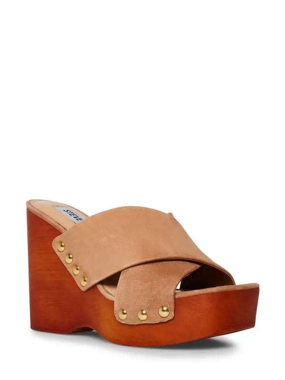 Steve Madden Emiko Taupe Suede Platform Wedge Sandals Sz 8M